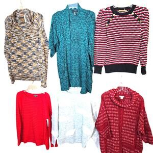 Women's Small S 4 6 Sweaters Cardigans Pullovers Winter Wholesale Bulk Lot of 6
